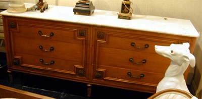 Lot 630 - Louis XVI Style Marble Top Walnut Chest of...