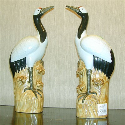 Lot 203 - Pair of Chinese Export Porcelain Models of...