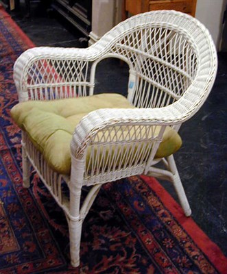 Lot 639 - Pair of Painted Wicker Armchairs