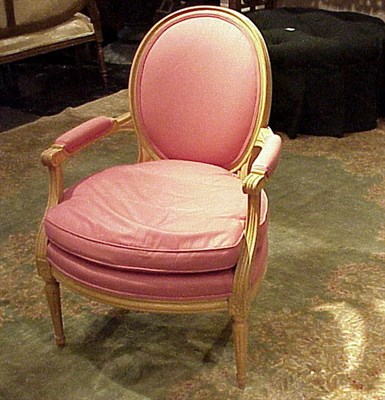 Lot 562 - Pair of Louis XVI Style Upholstered Armchairs