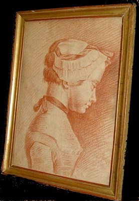 Lot 23 - Circle of Francois Boucher HEAD OF A GIRL IN...
