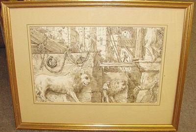 Lot 57 - Circle of Piranesi CARCERI Pen and ink with...