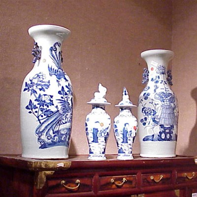 Lot 178 - Two Pairs of Chinese Blue and White Porcelain...