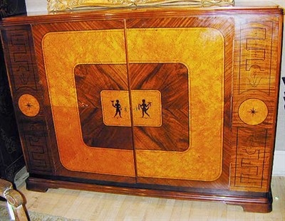 Lot 198 - Art Deco Mahogany and Burl-Wood Cabinet With...
