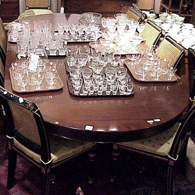 Lot 214 - Regency Style Mahogany Double-Pedestal Dining...
