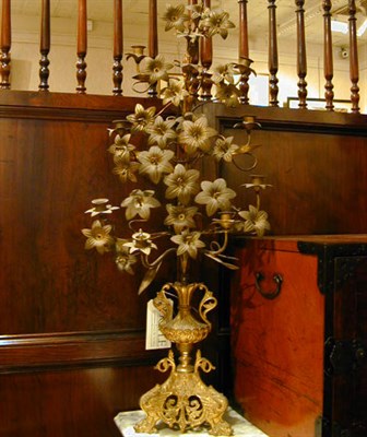 Lot 637 - Pair of Victorian Gilt-Metal Floriform...
