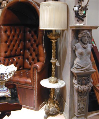 Lot 144 - Pair of Gothic Revival Gilt-Metal and Marble...