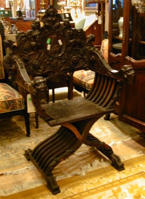 Lot 384 - Renaissance Revival Savonarola Style Chair...