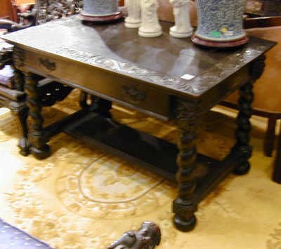 Lot 322 - Renaissance Revival Oak Center Table