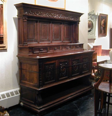 Lot 586 - Renaissance Style Carved Walnut Server In two...
