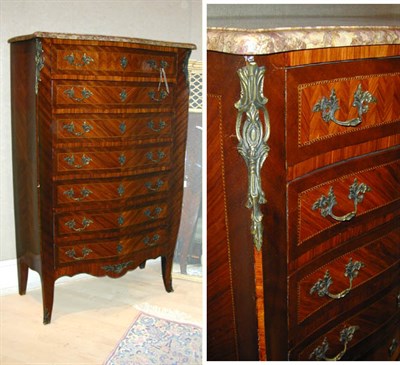 Lot 497 - Louis XV Style Kingwood Semainier The shaped...