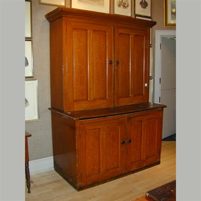 Lot 146 - American Grain Painted Pine Step-Back Cabinet...