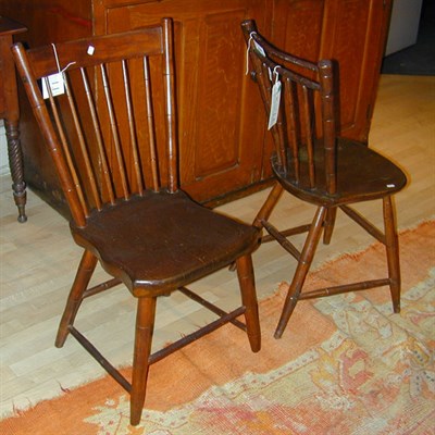 Lot 345 - Set of Four Bamboo Turned Windsor Side Chairs