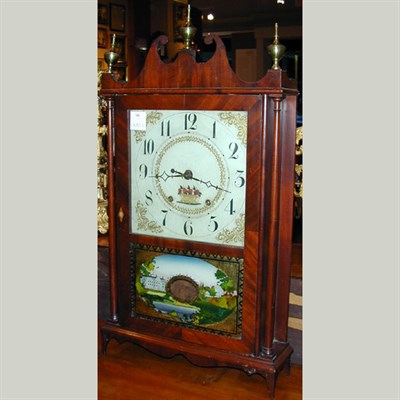 Lot 266 - Federal Mahogany and Eglomise Pillar and...