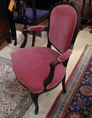 Lot 365 - Louis XV Style Upholstered Walnut Armchair
