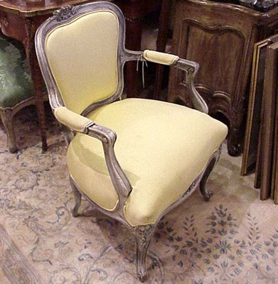 Lot 476 - Pair of Louis XV Style Upholstered and Painted...