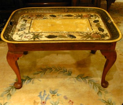Lot 501 - Tole Painted Tray on a Georgian Style Base