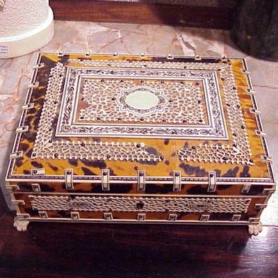 Lot 175A - Tortoise and Ivory Vanity Box