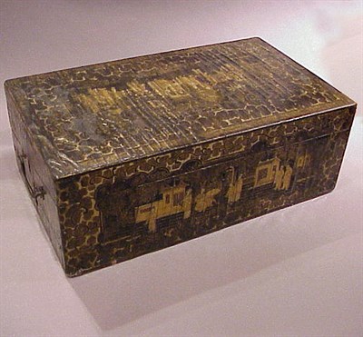 Lot 259 - Chinese Export Gilt-Decorated Lacquered Lap Desk