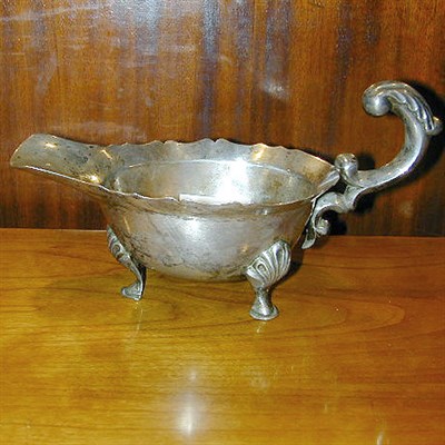 Lot 222 - Chinese Export Silver Sauceboat Stamped TAI,...
