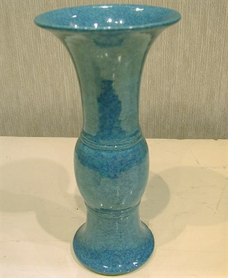 Lot 187 - Chinese Robin's-Egg Blue Gu-Form Beaker Vase...