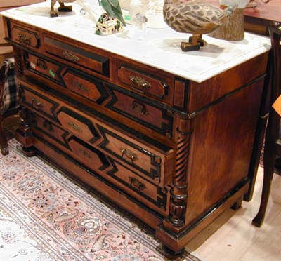 Lot 364 - Victorian Marble Top Ebonized Walnut Chest of...