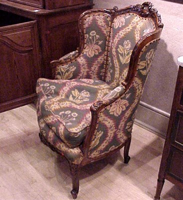 Lot 483 - Louis XV Style Upholstered Mahogany Armchair