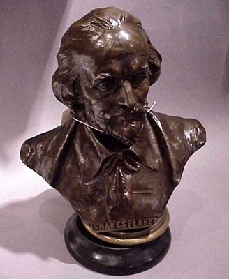 Lot 457 - Bronze Bust of Shakespeare