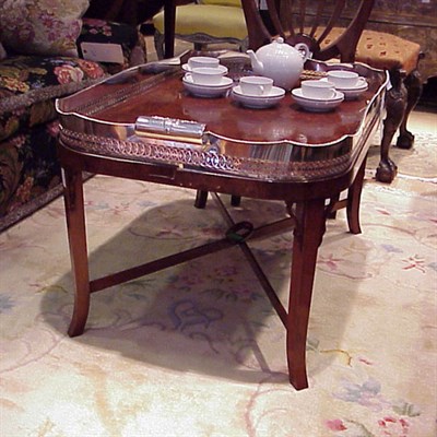 Lot 491 - Georgian Style Silver Plated Tray Table