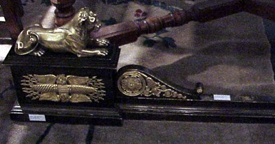 Lot 725A - Brass Fire Fender with Lion Decoration