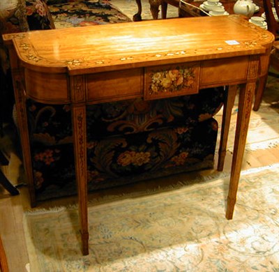 Lot 493 - Sheraton Style Satinwood Console with Floral...
