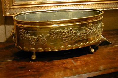 Lot 295 - Brass Fire Fender and a Brass Planter