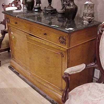 Lot 310 - Victorian Marble Top Burl-Wood Credenza
