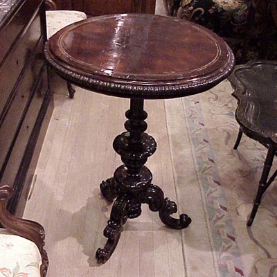 Lot 518 - Victorian Rococo Style Rosewood Candle Stand