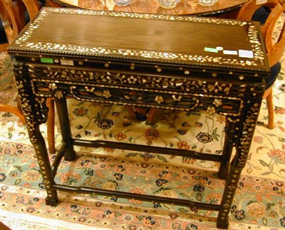Lot 291 - Chinese Hardwood Mother-of-Pearl Inlaid Side...