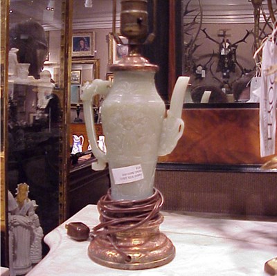 Lot 159A - Chinese Green Jade Lamp