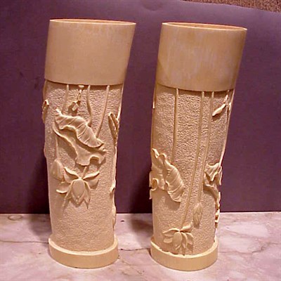 Lot 163 - Pair of Carved Ivory Tusk Sections
