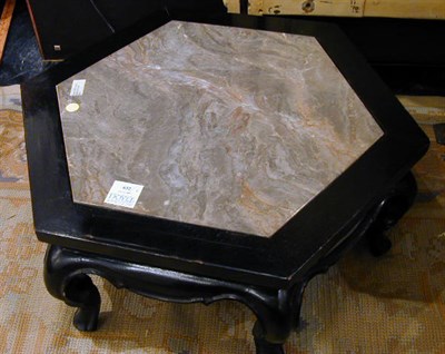 Lot 483A - Pair of Chinese Marble Top Ebonized Stands