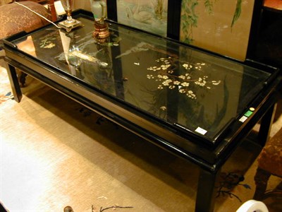 Lot 159 - Chinese Lacquered Low Table with Inset Bone...