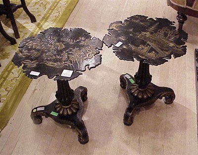 Lot 276 - Pair of Regency Style Lacquered Low Tables