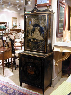 Lot 254 - Regency Style Chinoiserie-Decorated Cabinet