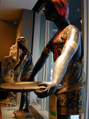 Lot 530 - Pair of Painted and Parcel-Gilt Blackamoors