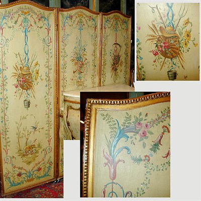 Lot 397 - Louis XVI Style Painted and Gilt-Wood...