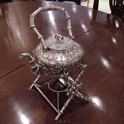 Lot 354 - Chinese Silver Kettle on Stand Approximately...