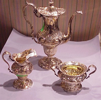 Lot 331 - American Sterling Silver Three-Piece Coffee...