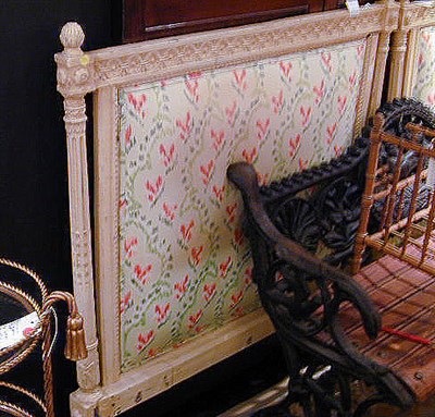 Lot 634 - Two Louis XVI Style Painted and Upholstered...