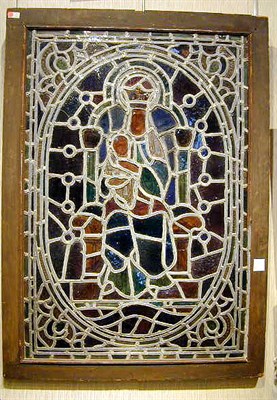 Lot 797 - Stained Glass Window Depicting Mother and Child