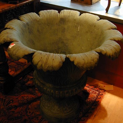 Lot 534 - Pair of Monumental Patinated-Metal Urns