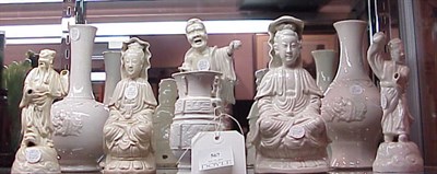 Lot 567 - Five Chinese Blanc de Chine Figures and Three...