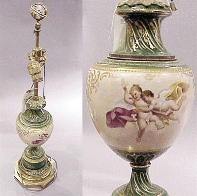 Lot 143 - Pair of Vienna Style Porcelain Lamps